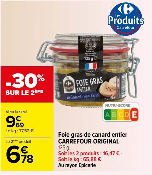 foie gras de canard entier Carrefour