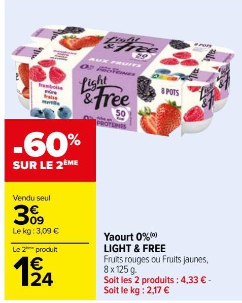 yaourt 0% Light & free