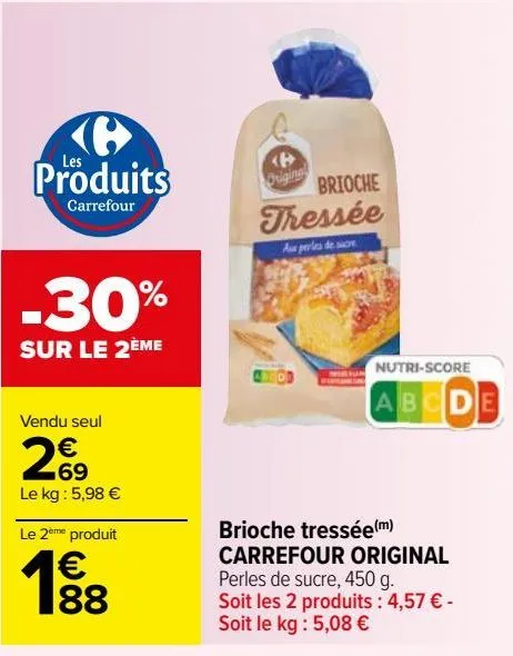 brioche tressée carrefour original