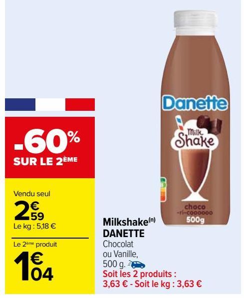 milk-shake Danette