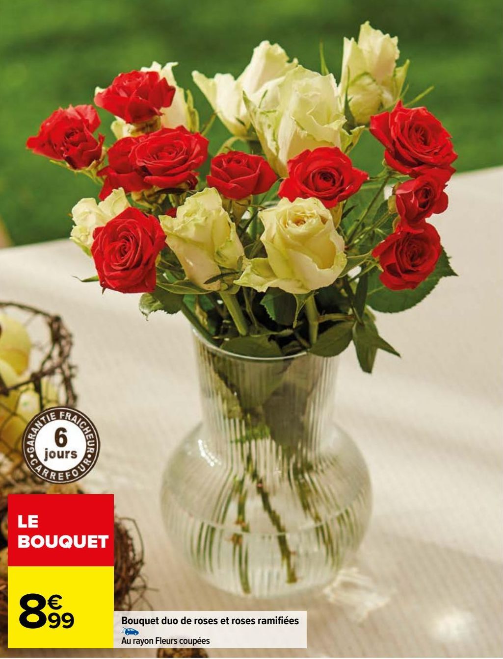 bouquet duo de roses et roses ramifiées