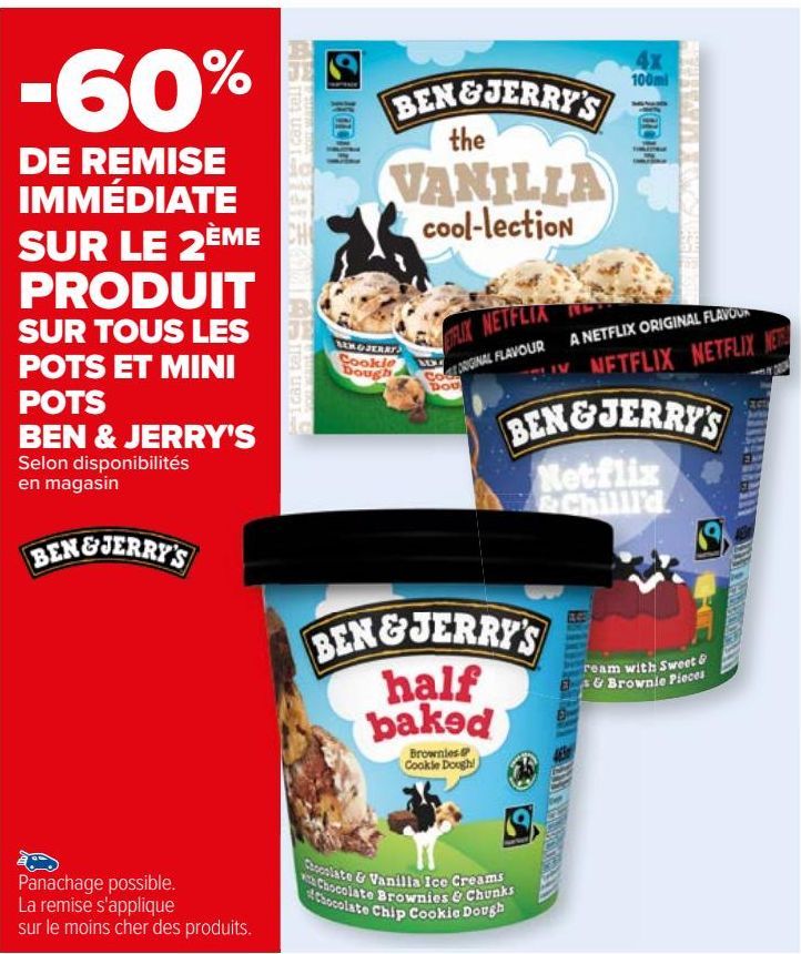 TOUS LES POTS ET MINI POTS BEN & JERRY'S