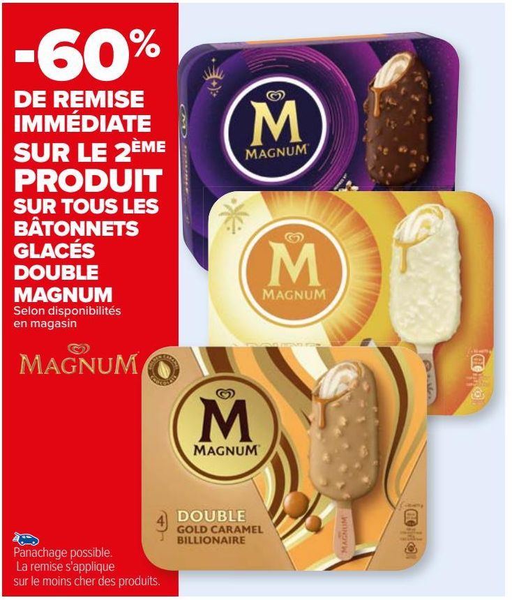 TOUS LES BATONNETS GLACES DOUBLE MAGNUM