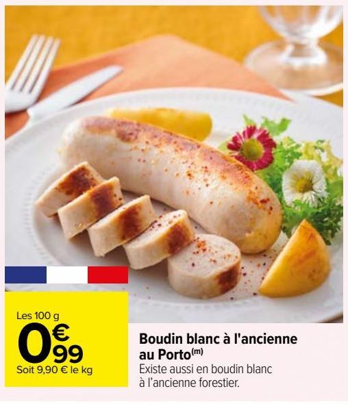 boudin blanc à l'ancienne au Porto