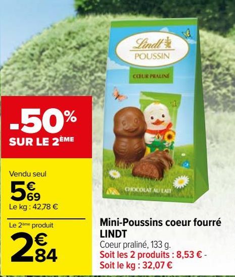 Mini-poussins coeur fourré Lindt