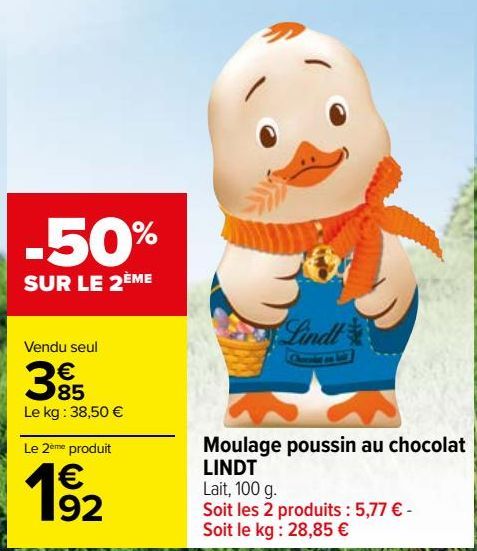 Moulage poussin au chocolat Lindt