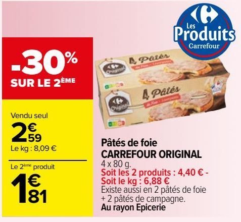 pâtés de foie Carrefour Original