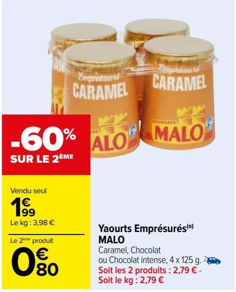 yaourt emprésurés malo