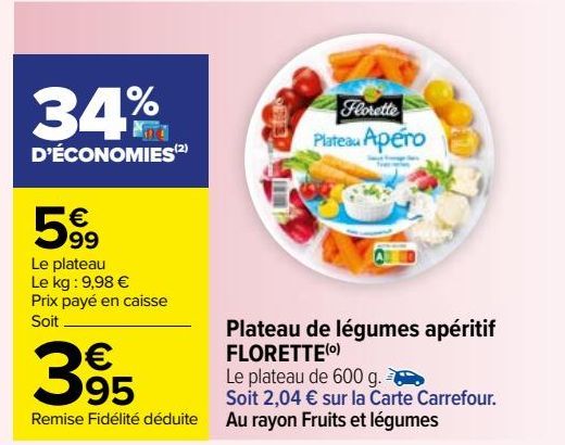 plateau de légumes apéritif Florette