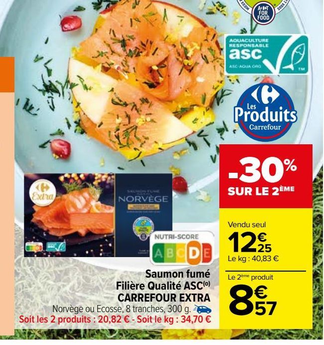 SAUMON FUME FILIERE QUALITE ASC CARREFOUR EXTRA