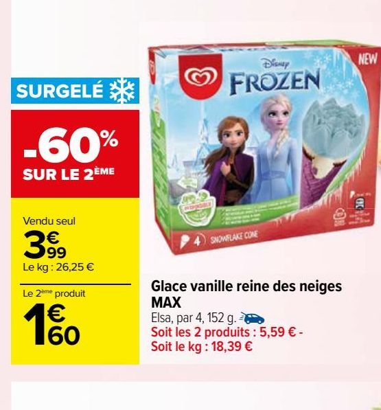 GLACE VANILLE REINE DES NEIGES MAX