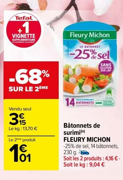 batonnets de surimi fleury michon