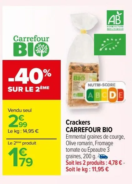 crackers carrefour bio