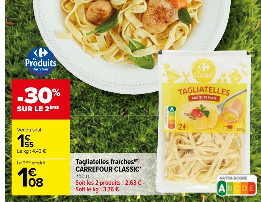 TAGLIATELLES FRAICHES CARREFOUR CLASSIC