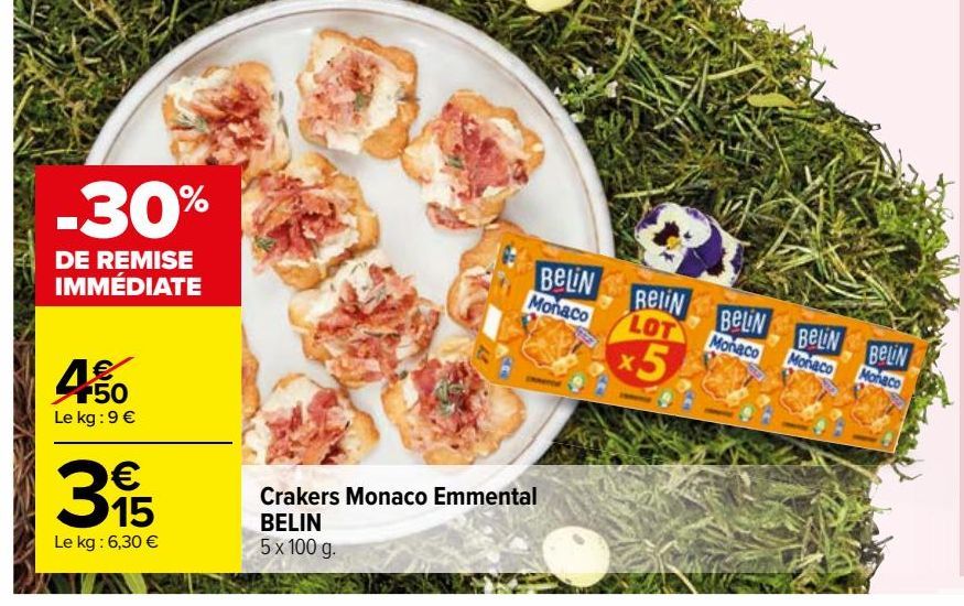 CRACKERS MONACO EMMENTAL BELIN