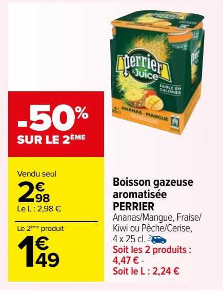 BOISSON GAZEUSE AROMATISEE PERRIER