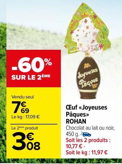 OEUF <<JOYEUSES PAQUES>> ROHAN