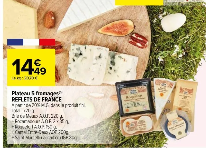 plateau 5 fromages reflets de france