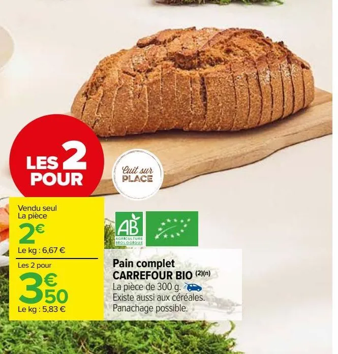 pain complet carrefour bio