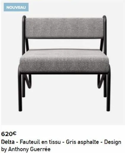 nouveau  620€  delta - fauteuil en tissu - gris asphalte - design by anthony guerrée 