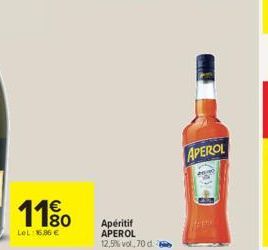 1180  LeL: 16,86 €  Apéritif APEROL  12,5% vol, 70 d. 2  APEROL  (1)) 