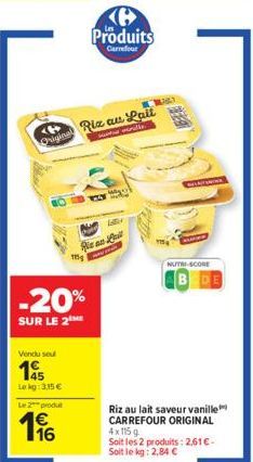 riz au lait Carrefour