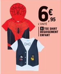 43  € ,95  L'UNITÉ  5 TEE SHIRT DEGUISEMENT ENFANT 