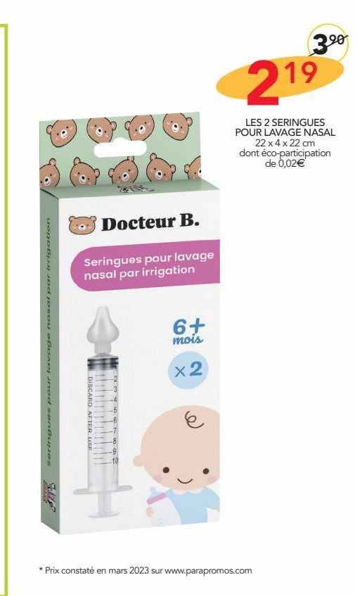 Les 2 seringues pour lavage nasal