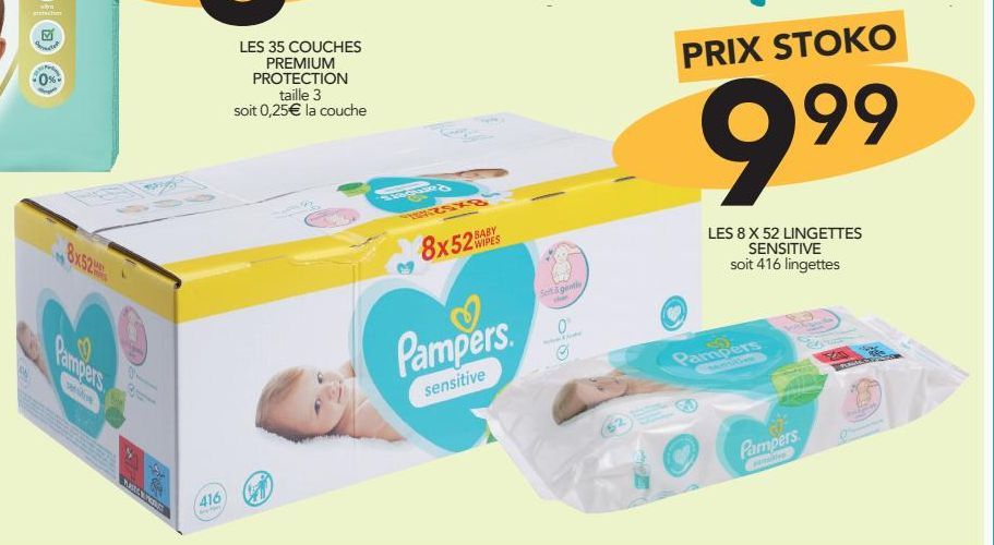 Les 8 x 52 lingettes sensitive