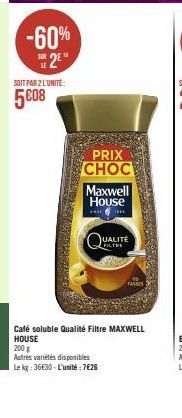 café soluble Maxwell house