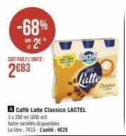 caffe latte lactel