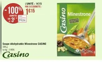 l'unité : 1€15 par 3 je cagmitte:  -100% 1015  canottes  covino  3 max  casino  minestrone  401040 