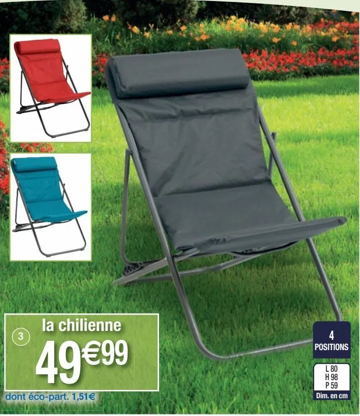 chaise longue inclinable