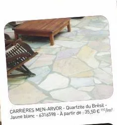 carrières men-arvor - quartzite du brésil - jaune blanc-6316598-à partir de: 35,50 €/m² 
