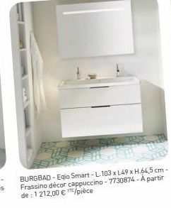 SHE  BURGBAD-Egio Smart - L103 x 49 x H.64,5 cm-Frassino décor cappuccino - 7730874-A partir de: 1212,00 € /pièce 