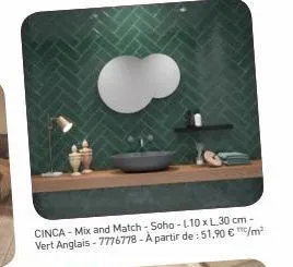 cinca-mix and match - soho - l10 x l30 cm-vert anglais-7776778- a partir de: 51,90 €/m² 