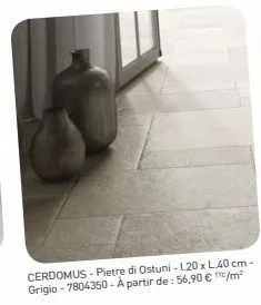cerdomus - pietre di ostuni - l20x l40 cm-grigio-7804350-a partir de : 56,90 € ttc/m² 