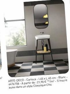 ARTE-DECO- Carioca - L45 x L.45 cm-Blanc-4476158-A partir de : 21,90 € TTC/m²- S'inscrit aussi dans un style Classique Chic 
