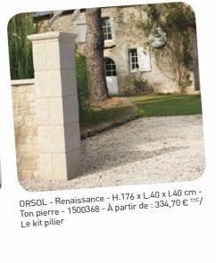 FES  ORSOL-Renaissance - H.176 x L40 x 140 cm - Ton pierre-1500368-A partir de: 334,70 € TTC/ Le kit pilier 