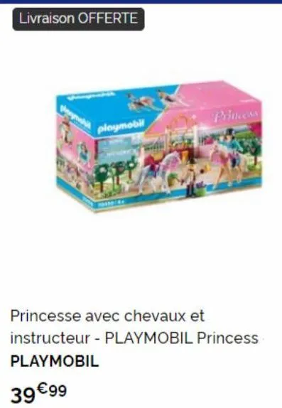 livraison offerte  playmobil  princess  princesse avec chevaux et  instructeur - playmobil princess playmobil  39 €99 
