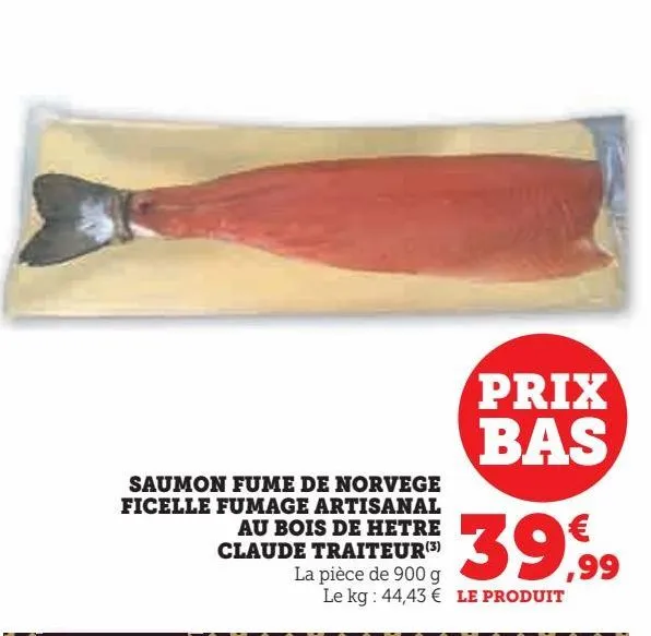 saumon fumé de norvège ficelle fumage artisanal au bois de hetre claude traiteur