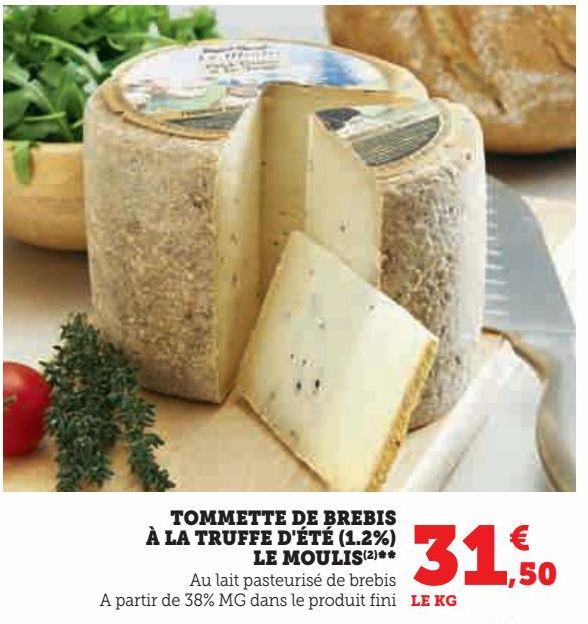 Tommette de brebis à la truffe d'été (1.2%) Le Moulis