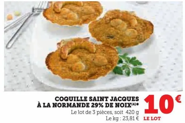 coquilles saint-jacques à la normandie 29% de noix