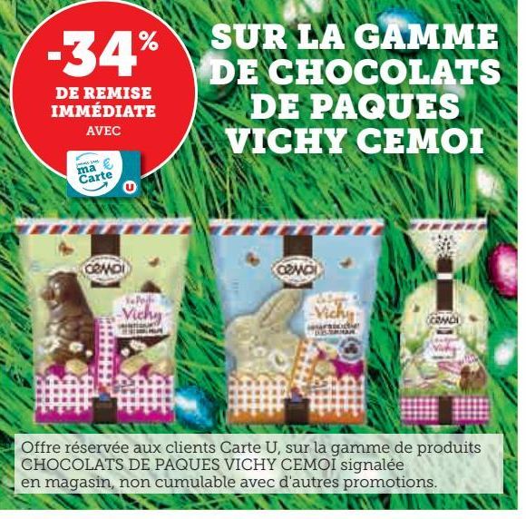 LA GAMME DE CHOCOLATS DE PAQUES VICHY CEMOI