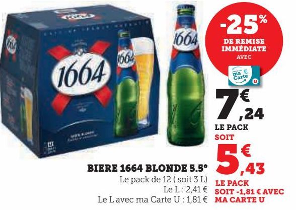 bière 1664 blonde 5.5°