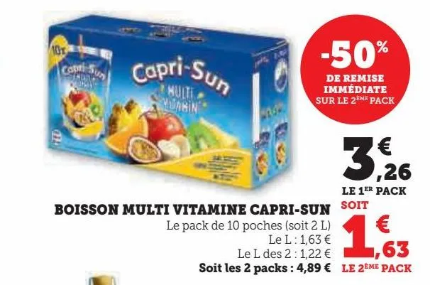 boisson multi vitamine capri sun