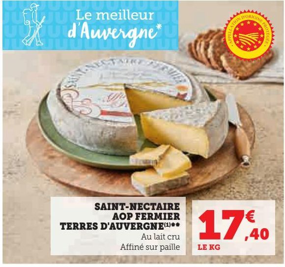 Saint-Nectaire aop fermier terres d'auvergne