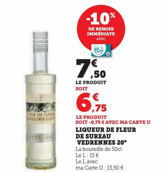 liqueur de fleur de sureau Vedrennes 20°