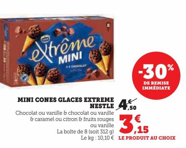 Mini cônes glacés Extrême Nestlé