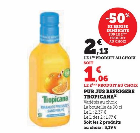 pur jus refrigéré Tropicana